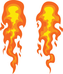 Fire element  flat illustrations  vector set