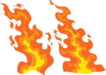 Fire element  flat illustrations  vector set
