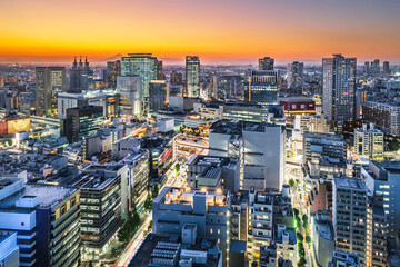 川崎駅前の都市夕景【神奈川県・川崎市】　
Urban sunset view of Kawasaki city - Kanagawa, Japan