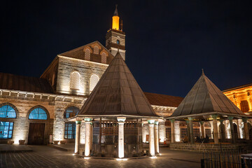 View of Diyarbakir Grand Mosque at night. The Great Mosque of Diyarbakir (Ulu Camii) is the oldest...