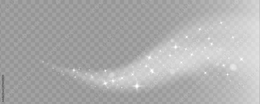 Aufkleber overlay magic effect glowing traces of sparkle dust star waves. stardust white sparks from an explos