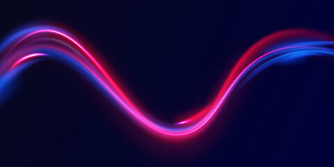 PrinAbstract vector fire circles, sparkling swirls and energy light spiral frames. Acceleration speed motion on night road. Vector swirl trail effect.