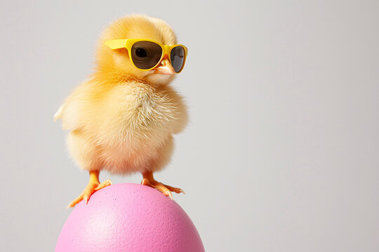 Cooles K&uuml;ken mit Sonnenbrille und Osterei