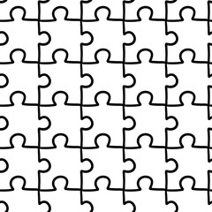seamless pattern with black and white puzzle pieces.