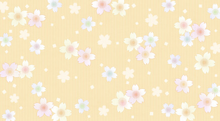 和風の桜の花の背景、黄色