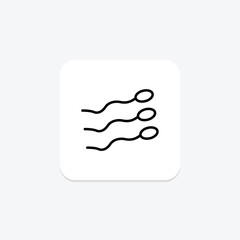Sperm black outline icon , vector, pixel perfect, illustrator file