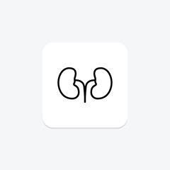 Kidney black outline icon , vector, pixel perfect, illustrator file