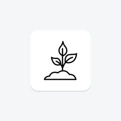 Plant black outline icon , vector, pixel perfect, illustrator file