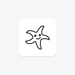 star fish black outline icon , vector, pixel perfect, illustrator file