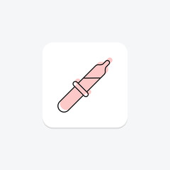 Pipette color shadow line icon , vector, pixel perfect, illustrator file