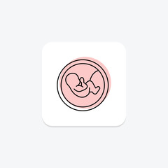 Embryo color shadow line icon , vector, pixel perfect, illustrator file