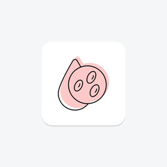 Red Blood Cell color shadow line icon , vector, pixel perfect, illustrator file