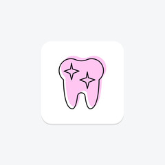 Teeth color shadow line icon , vector, pixel perfect, illustrator file