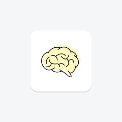 Brain color shadow line icon , vector, pixel perfect, illustrator file