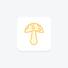Mushroom color outline icon , vector, pixel perfect, illustrator file