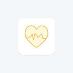 Heart Rate color outline icon , vector, pixel perfect, illustrator file