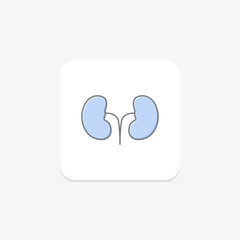Kidney awesome lineal color icon , vector, pixel perfect, illustrator file