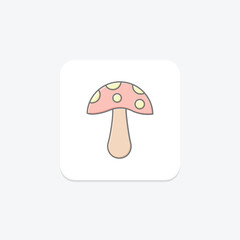 Mushroom awesome lineal color icon , vector, pixel perfect, illustrator file