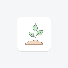 Plant awesome lineal color icon , vector, pixel perfect, illustrator file
