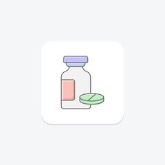 Medicine Jar awesome lineal color icon , vector, pixel perfect, illustrator file