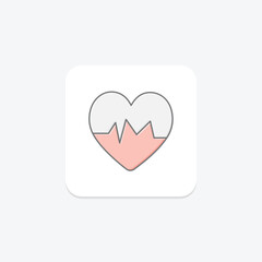 Heart Rate awesome lineal color icon , vector, pixel perfect, illustrator file