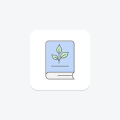 Bio Book awesome lineal color icon , vector, pixel perfect, illustrator file