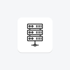 server network black outline icon , vector, pixel perfect, illustrator file