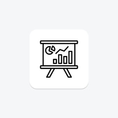 Graph Presentation black outline icon , vector, pixel perfect, illustrator file