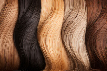 Fototapeta premium Blond, brunette and black hair shades
