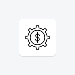 Money Management black outline icon , vector, pixel perfect, illustrator file