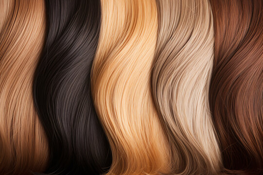 Blond, brunette and black hair shades