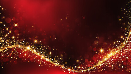 Golden and red glitter background