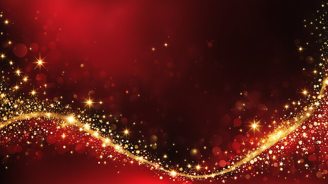 Golden and red glitter background