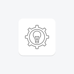 Creative Process grey thin line icon , vector, pixel perfect, illustrator file