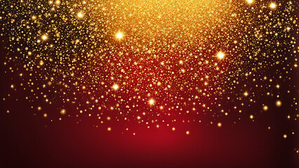 Golden and red glitter background