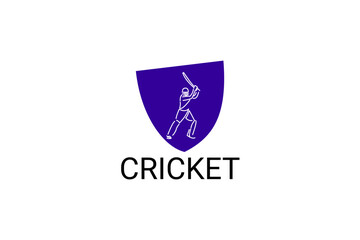 cricket sport vector line icon. an athlete playing baseball. sport pictogram, vector illustration.