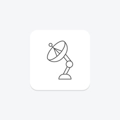 Antenna grey thin line icon , vector, pixel perfect, illustrator file