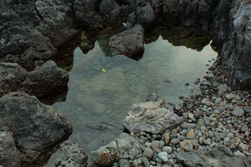 Nature stones in the water sea waterfall Beautiful Background