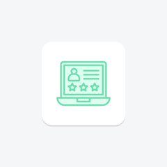 Customer experience icon, review icon, color outline icon , vector, pixel perfect, illustrator file