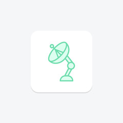 Antenna icon, dish icon, satellite communication icon, color outline icon , vector, pixel perfect, illustrator file