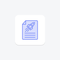 Startup Project Icon, document icon, color outline icon , vector, pixel perfect, illustrator file