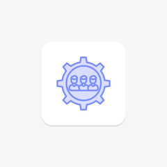 Human resource management icon, Hr icon, color outline icon , vector, pixel perfect, illustrator file