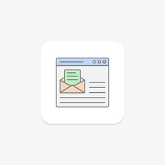 Obraz premium Email marketing icon, marketing icon, online marketing icon, solid and filled outline colorful version, outline and filled vector sign , vector, pixel perfect, illustrator file