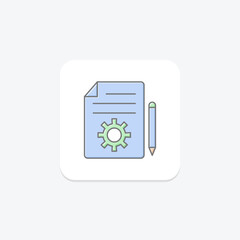 Article icon, article writing icon, solid and filled outline colorful version, outline and filled vector sign , vector, pixel perfect, illustrator file