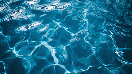 Water reflections, blue water surface background