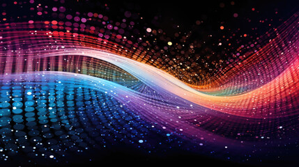 Colorful abstract background with waves lines and 3d shapes