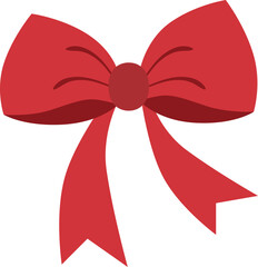 Red Bow Ribbon Element Illustration