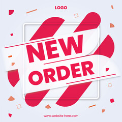 new order red theme vector template design