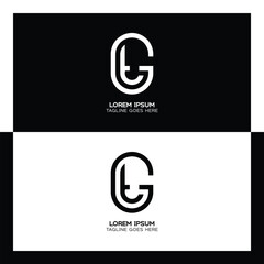 GT initial letter logo. Alphabet G and T pattern design monogram
