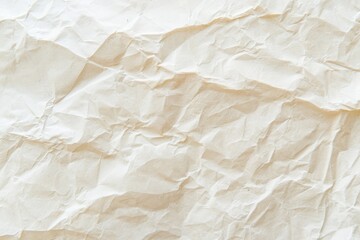 High-resolution image of crumpled ivory beige paper texture, highlighting the chaotic creases and the soft, natural color. AI generated